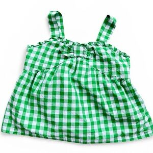 Janie and Jack Toddler Girl Green Gingham Top Size 2T